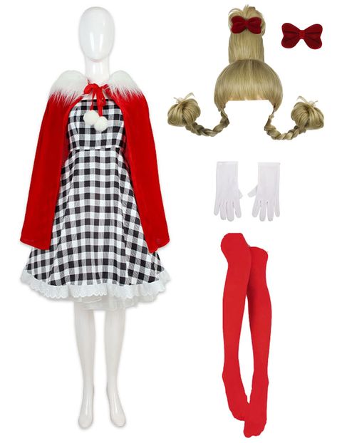 PRICES MAY VARY. Materials: cindy lou who costume is made of Velvet and Polyester. It is well made and comfortable to wear.Allowing you to have a wonderful cosplay display. Package Includes: Cindy Lou Who Christmas Dress + Gloves + Cape + Socks + cindy lou who wig. Design inspiration: From popular US movie , the resulting cosplay costume highly restore the characters in the movie. Cindy Lou Who Dress Complete with accessories, it will make you stand out when you put it on. Product Type: Womens C Cindy Loo Hoo Costume, Home Made Costume Ideas, Cindy Lue Who Costume, Dress Like A Who From Whoville, Disney Villan Costume, Grinch And Cindy Lou Costume, Cindy Lou Who Costume Diy Women, Whoville Costumes Women, Halloween Costumes Work Appropriate