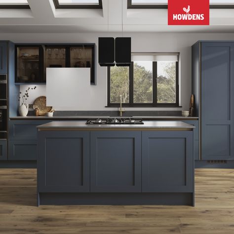 Looking for blue kitchen cabinets or handleless kitchen cabinets? Our Howdens Chilcomb Marine Blue Handleless Kitchen is perfect for your blue kitchen ideas and handleless kitchen ideas. Pair your navy kitchen cabinets with kitchen island ideas to maximise storage and kitchen island lighting. Finish your handleless kitchen ideas with bronze handleless profile and oak flooring kitchen to create a contemporary kitchen design. Oak Flooring Kitchen, Howdens Chilcomb, Oak Floor Kitchen, Handleless Kitchen Cabinets, Navy Kitchen Cabinets, Blue Kitchen Ideas, Blue Shaker Kitchen, Maximise Storage, Navy Kitchen