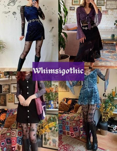 Dark Purple Clothes, Dark Witchy Aesthetic, 90s Witch Aesthetic, Practical Magic Outfits, Whimsigoth Summer, Whimsigoth Fashion, Witch Aesthetic Outfit, Sabrina Spellman Style, Witchy Outfits