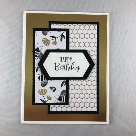 More Birthday Cards | Just Stampin' Office Birthday Ideas, Stampin Up Cards Newest 2024, Bee Paper, Stampin Up Birthday Cards, Happy Birthday Cards Printable, Male Birthday, Office Birthday, Simple Birthday Cards, Homemade Birthday Cards