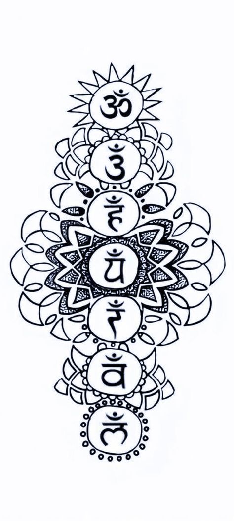 Chakra Tattoo Stencil, Om Chakra Tattoo, Seven Chakras Tattoo, Chakra Tattoo Design, 7 Chakras Tattoo, Chakra Lotus, Tattoo 2024, Chakra Tattoo, Egyptian Tattoo Sleeve