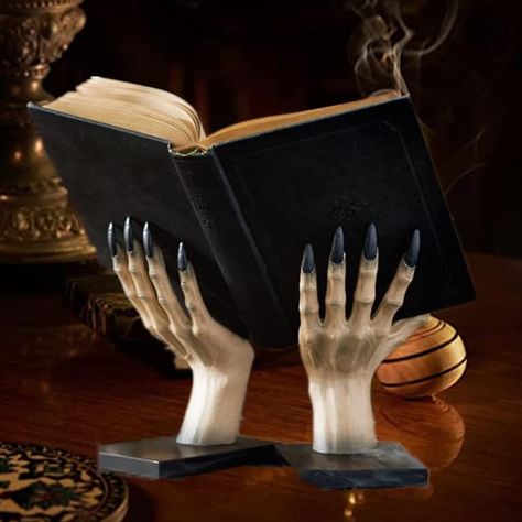 PRICES MAY VARY. Witchy Hand Book Stand: Books falling over on the shelf? Nevermore! Keep your treasured classic stories and novels in great shape with these clever witch hand bookends. Material: Decorative Bookends are made of environmentally friendly resin that is durable and long lasting; and could hold large and heavy books well. Perfect Size: Fit for any space, the hand bookends are perfect for bookcases and desktops of any size. This is a unique and sophisticated piece of home decor. Non-S Monster Hands, Scary Monster, Witch Hands, Halloween Room Decor, Decorative Bookends, Witchy Home Decor, Goth Decor, Book Ends, Witch Decor