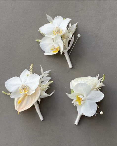 Potluck Wedding, White Orchids Wedding, Orchid Bridal Bouquets, Orchid Boutonniere, Orchid Corsages, Orchid Bouquet Wedding, Tropical Wedding Bouquets, Los Cabos Wedding, Table Arrangements Wedding