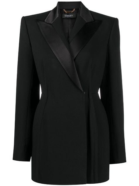 Versace double-breasted Tailored Blazer - Farfetch Black Suit For Women, Versace Blazer, Dream Reality, Professional Work Outfit, Designer Blazers, Versace Dress, Suit For Women, Versace Outfit, Blazer Designs