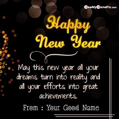 Happy New Year Name Edit, Happy New Year Wishes Messages Beautiful, Beautiful Happy New Year Images, New Year Wishes With Name, Happy New Year India, Gujarati New Year Wishes, Happy New Year Photos, Happy New Year Post, New Year Greeting Card Design