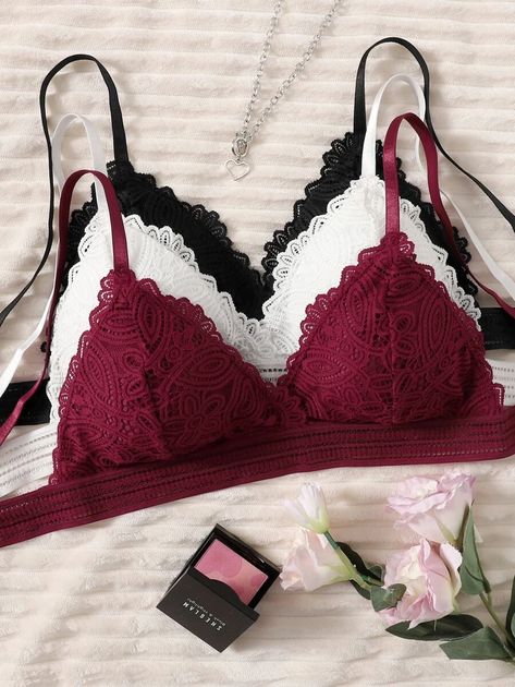 Crochet Lingerie, Affordable Lingerie, Women Bras, Lace Bra Set, Cute Bras, Romantic Lace, Bustier Top, Fashion Design Clothes, Bra And Panty Sets