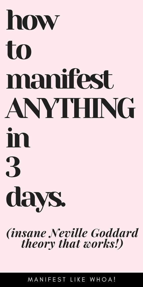 Manifest ANYTHING In 3 Days (Neville Goddard Technique) How To Manifest Good Health, How To Manifest Easily, 3 Day Manifestation, 10 10 10 Manifestation, Manifest In 3 Days, Manifest What You Want, How To Manifest What You Want Fast, How To Manifest Things, Tips For Manifesting