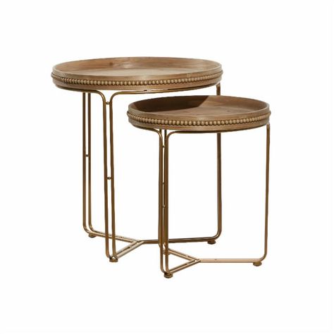 DecMode Wood Contemporary Accent Table - Set of 2 | Hayneedle Round Wood Accent Table, Wooden Accent Table, Nesting Accent Tables, Wood Nesting Tables, Traditional Style Homes, Wood Accent Table, Wooden Table Top, Wood Accent, Frame Wall Decor