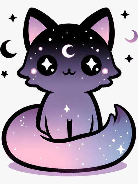 Easy Cute Cartoon Drawings, Kawai Sticker Ideas, Cute Kittens Drawing, Halloween Kawaii Drawings, How To Draw A Cute Cat, Kawaii Animals Drawings, Pixel Art Cute Animals, Cute Cat Art Kawaii, Kawaii Drawing Ideas