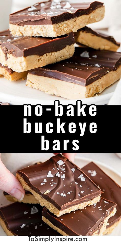 Peanut Butter Buckeye Bars, No Bake Pb Bars, Peanut Butter No Bake Recipes, Peanut Butter Cream Bars, Peanut Butter Chocolate Bars No Bake, No Bake Buckeye Bars Recipe, Desserts Using Peanut Butter, No Bake Peanut Butter Blossoms, Gluten Free Birthday Dessert Ideas