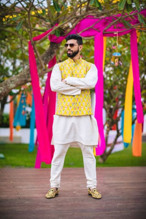 Who Said Yellow Isn’t For Boys? Grooms Who Rocked Yellow & How! Haldi Dress For Groom, Haldi Ceremony Outfit For Men, विवाह की फोटोग्राफी की मुद्राएं, Stylish Waistcoats, Haldi Photoshoot, विवाह की दुल्हन, Pajama Men, Haldi Ceremony Outfit, Mehndi Outfit