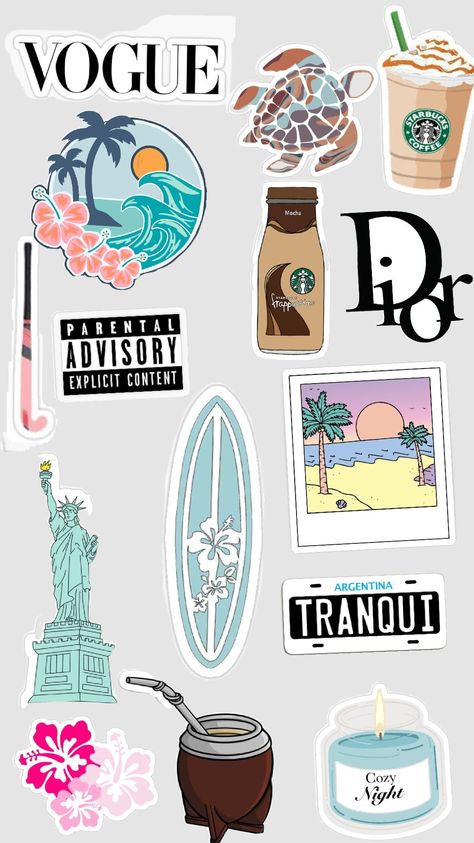 planilla de stickers🏄‍♀️ #argentina #new York # summer Stickers Argentina, Tod Bag, Summer Shuffles, Funny Laptop Stickers, Diy Phone Case Design, New York Summer, Preppy Stickers, Tumblr Stickers, Summer Books