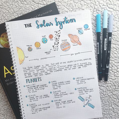 #study #studynotes Solar System Notes Aesthetic, Solar System Notes, Planets Doodle, Astronomy Notes, Geography Aesthetic, Studying Notes, Space Notes, Organization Notes, Astronomy Facts