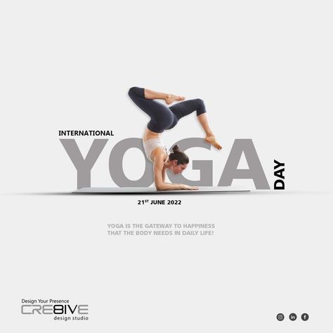 Yoga Day Yoga Ads Design, Yoga Day Social Media Post, Yoga Social Media Design, Yoga Day Creative Post, Yoga Creative Ads, Yoga Day Creatives, Yoga Social Media Posts, International Yoga Day Creative Ads, Yoga Day Post