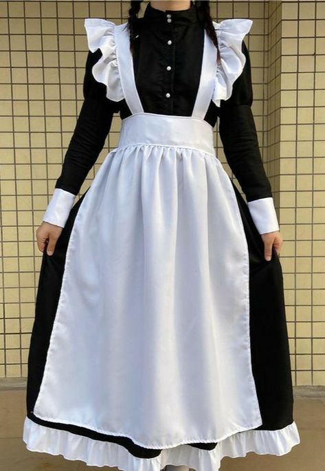 Classic Lolita, Women's Outfits, Maid Outfit, Maid Dress, Vintage Inspired Dresses, Black Long Sleeve Dress, Long Shirt Dress, Japan Fashion, Cheap Dresses