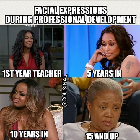 Facial expressions during professional development classes School Comics, Teacher Humour, Funny Teachers, First Year Teacher, Teaching Memes, Classroom Memes, Hello Giggles, Back To School Funny, Back To School Quotes