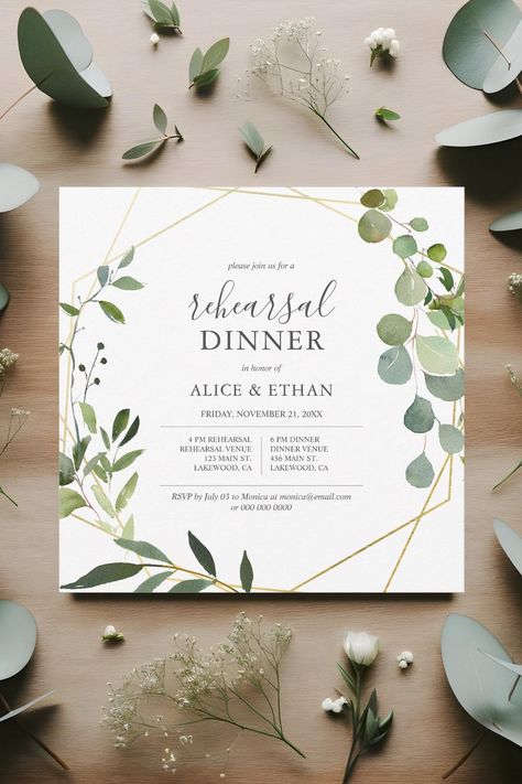 Rustic Boho Greenery Calligraphy Rehearsal Dinner Invitation Square Invitation, Wedding Rehearsal Dinner Invitations, Rehearsal Dinner Invitation, Dinner Invitation, Rehearsal Dinner Invitations, Dinner Invitations, Wedding Rehearsal Dinner, Rustic Boho, Wedding Rehearsal