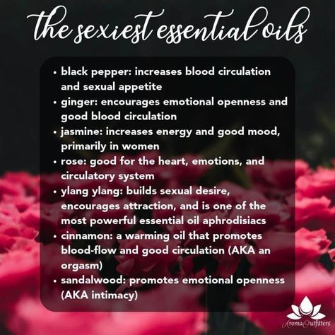 Essential Oils For Valentines Day, Aphrodisiac Oil Blends, Aphrodisiac Diffuser Blends, Diy Pheromones For Women, Aphrodisiac Essential Oils Blend, Sensual Essential Oil Blends, Oils For Sexuality, Magical Oils Recipes, Attraction Oil Recipe