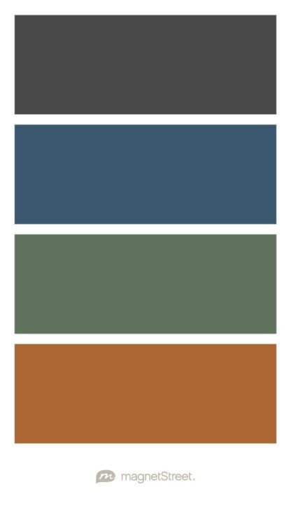 Steel, Stone Blue, Cactus, and Matte Copper Wedding Color Palette - custom color palette created at MagnetStreet.com Copper Wedding Color Palette, Copper Colour Palette, Copper Colour Scheme, Navy Color Palette, Style Tips And Tricks, Calendar Magnets, Custom Refrigerator, Orange Color Palettes, Color Schemes Colour Palettes