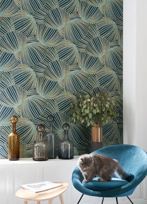 Casadeco Pampelonne Wallpaper 8742 8742 10 57 | James Dunlop Textiles Casadeco Wallpaper, Nautical Wallpaper, Ticking Fabric, How To Hang Wallpaper, Headboard Styles, Wallpaper Modern, Wallpaper Direct, Wallpaper Calculator, Made To Measure Curtains