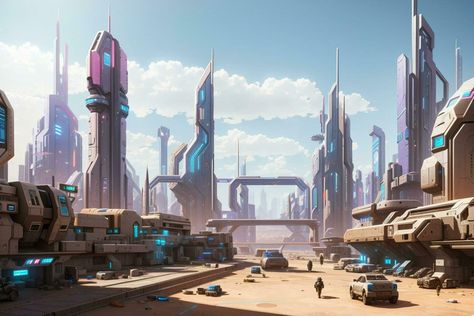 Cyberpunk Desert, Desert City, Cyberpunk, Free Stock Photos, Royalty Free Stock Photos, Royalty Free, For Free, Stock Photos