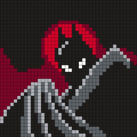 Batman from the Animated Series (40 X 40 Square Grid Pattern) - Perler Bead Pattern by Melissa Pious Pixel Art 40x40 Grid, 40x40 Pixel Art, Perler Bead Grid Patterns, Batman Pixel Art Grid, Marvel Perler Bead Patterns, Batman Perler Beads, Marvel Pattern, Pixel Art Harry Potter, Batman Blanket