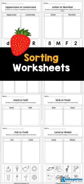 Sorting Worksheets For Kindergarten, Writing Practice Kindergarten, Math Sort, Subtraction Kindergarten, Free Worksheets For Kids, Shapes Kindergarten, Free Homeschool Printables, Cut And Paste Worksheets, Worksheets For Kindergarten