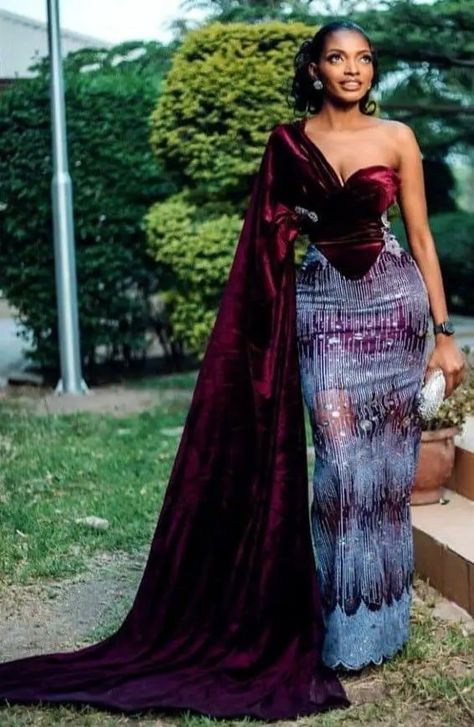 Wedding Guest Outfit African, African Wedding Guest Outfit, African Party Dresses, African Prom Dresses, Lace Gown Styles, Ankara Gown, Afrikaanse Mode, African Wedding Dress, African Lace Dresses