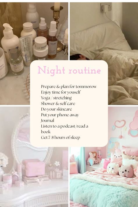 How To Have A Good Night Sleep, Night Routine Aesthetic List, Simple Night Routine, Bedtime Relaxation, Wind Down Routine, Relaxing Night Routine, Perfect Night Routine, Unwind Before Bed, Self Care Night Routine