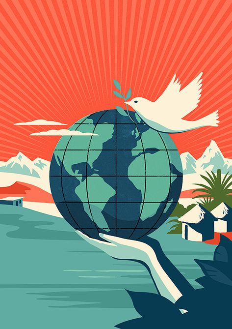 Michael Crampton - Portfolio Update on Behance World Illustration Earth, Earth Travel Illustration, Earth Globe Illustration, Globe Illustration Vector, World Peace Illustration, World Illustration Globe, Globe Graphic Design, World Globe Illustration, Travel Graphic Design