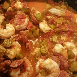 Easy Creole Okra and Shrimp - Allrecipes.com Okra And Shrimp, Shrimp Stew, Okra Stew, Okra And Tomatoes, Creole Cooking, Cajun Dishes, Okra Recipes, Cajun Creole Recipes, Southern Recipes Soul Food