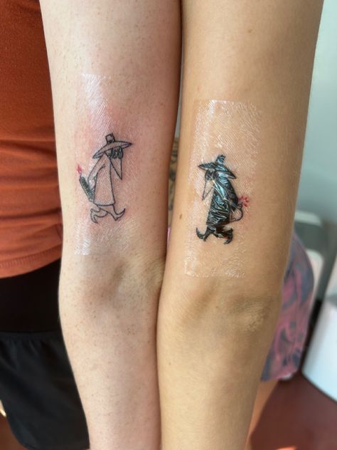 Mad Magazine Tattoo, Max And Ruby Tattoo, Itchy And Scratchy Tattoo, Spy Vs Spy Tattoo, Spy X Family Tattoo, Spy Tattoo, Mad Tattoo, Aesthetic Tats, Ruby Tattoo