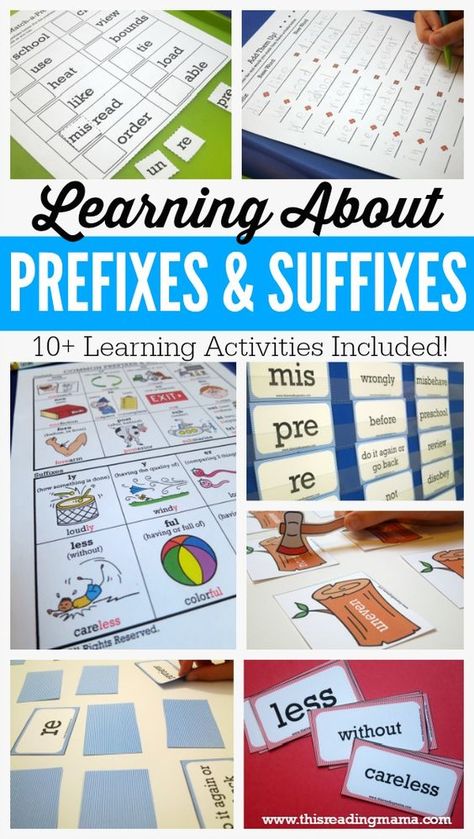 Free Phonics Activities, Suffix Activities, Teaching Prefixes, Vocabulary Ideas, Suffixes Worksheets, Phonics Free, Prefixes And Suffixes, Balanced Literacy, 4th Grade Reading