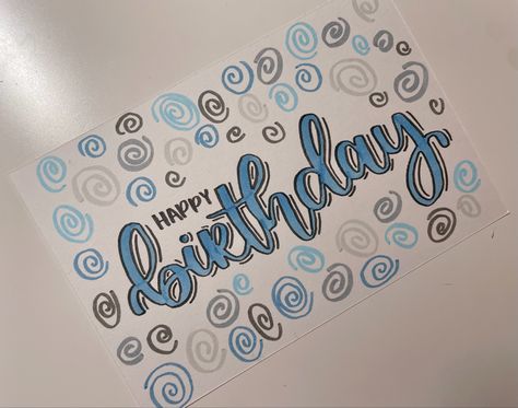 Calligraphy Happy Birthday Card, Happy Bday Calligraphy, Hand Written Birthday Card, Calligraphy Birthday Card Ideas, Kpop Birthday Card Ideas, Happy Birthday In Calligraphy Writing, Happy Birthday Calligraphy Fonts, Lettering Styles Alphabet Calligraphy, Happy Birthday Lettering Fonts