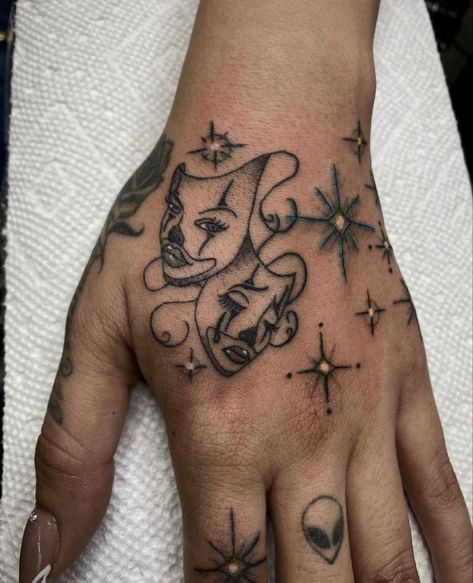 Above Thumb Tattoo, Tattoo Ideas Female Mexican, $100 Tattoos, Hand Tattoos For Women Traditional, Tattoos Dedicated To Dad, Hand Tattoos Female, Hand Tattoo For Woman, Laugh Now Cry Later Tats, Oldies Tattoo