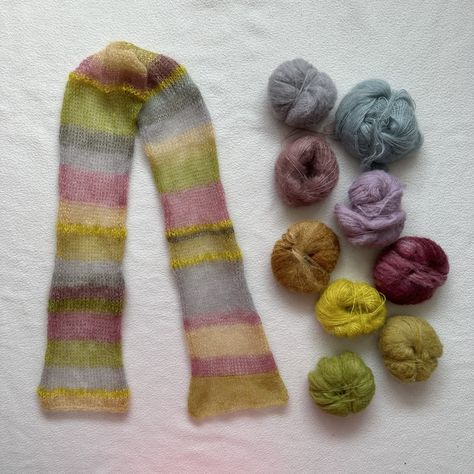 The piece is one of a kind and made with love <3 Ideal winter accessory to brighten your outfit FIT: 137 cm long MATERIAL: mohair + silk + alpaca blended yarns CARE: Handwash in lukewarm water, squeeze gently and dry flat. Thank you for supporting my tiny businness:) Handknit Scarf, Unique Knitwear, Mohair Scarf, Scarf Knitted, Confection Au Crochet, Scarf Knit, Alpaca Scarf, Handmade Knitwear, Mohair Knit