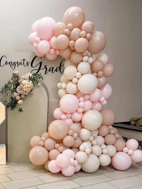 pink beige  Collar  Latex   Embellished   Event & Party Supplies Sage Green And Pink Balloons, Pink And Beige Wedding, Beige Balloon Garland, Arbour Ideas, Blush Balloon Garland, Light Pink Decor, Wedding Party Room, Baby Shower Balloon Arch, Decoration Birthday Party