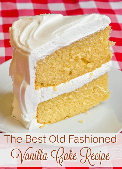 The Best Vanilla Cake. All bakers search for the best vanilla cake recipe. After 30 years, I developed my own moist, buttery, perfect vanilla cake; with Marshmallow Frosting too. #oldfashionedrecipes #baking #marshmallow #scratchcake #recipesfromscratch The Best Vanilla Cake, Best Vanilla Cake, Perfect Vanilla Cake, Best Vanilla Cake Recipe, Homemade Vanilla Cake, Marshmallow Frosting, Rock Recipes, Vanilla Cake Recipe, Gateaux Cake