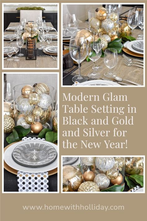 Glam Place Settings, Silver And Gold Tablescape, Nye Table Setting, Glam Plate Setting, New Year’s Eve Place Setting, Silver And Gold Holiday Table Settings, Nye Charger Plates, Glam Table Setting, Brunch Table Setting