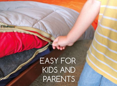 KIDS- MAKE YOUR BEDS IN ONE ZIP!!!  (stop kicking off covers & stop falling out of bed.)   BONUS: They are WATERPROOF for accidents. Messy Beds, Dominique Dawes, Toddler Bed Rails, Sharing A Room, Children's Bedding, Messy Bed, Bed Rails For Toddlers, Zipper Bedding, Bohemian Bedding