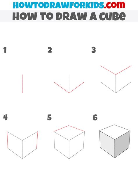 How To Draw Basic Shapes, How To Draw A Cube Step By Step, How To Draw Shapes Step By Step, How To Draw A 3d Cube, Isometric Cube Drawing, How To Draw Geometric Shapes, How To Draw Dice Step By Step, How To Draw 3d Shapes Step By Step, How To Draw Dice