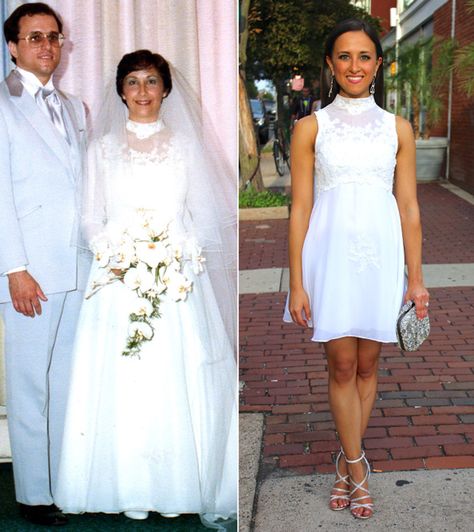 Alter Wedding, Repurpose Wedding Dress, Wedding Rehearsal Dinner Dress, Dress Makeover, Old Wedding Dresses, Mom Wedding Dress, Diy Wedding Dress, Mother Wedding, Rehearsal Dinner Dresses