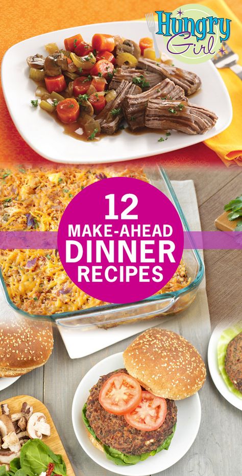 12 Healthy Make-Ahead Dinner Recipes: Casseroles, Slow-Cooker Meals & More | Hungry Girl Hungry Girl Recipes Dinner, Hungry Girl Diet, Amish Bread, Hungry Girl Recipes, Vegan Meat, Calorie Meals, Slow Cooked Meals, Healthy Menu, Hungry Girl