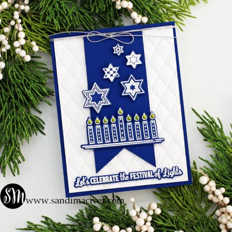 Hanukkah Cards Handmade, Chanukah Cards, Heat Embossing, Hanukkah Cards, White Heat, Jewish Holiday, Card Making Supplies, Jewish Holidays, Card Making Tutorials