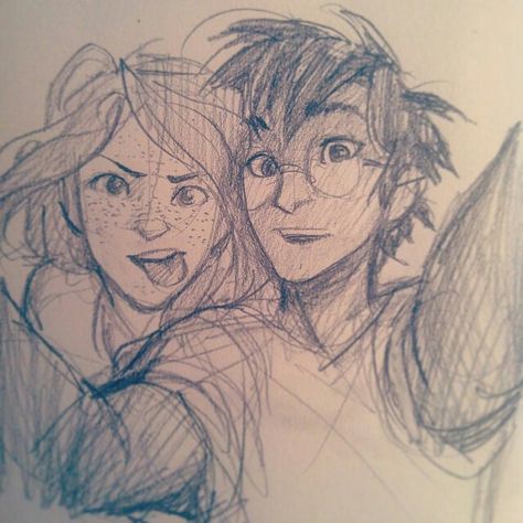 Harry and Ginny being adorable by the amazing Burdge! Cartoon Kunst, Harry And Ginny, Couple Drawing, Couple Sketch, Desenhos Harry Potter, Siluete Umane, Harry Potter Drawings, Potter Art, Cute Couple Drawings