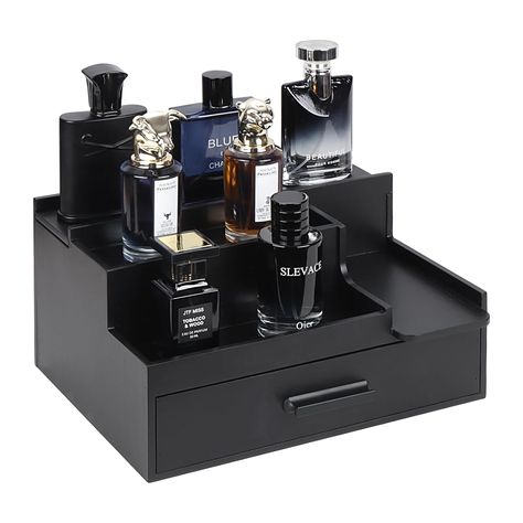 3 Tier Perfume Stand Holder with Drawer and Hidden Compartment, Cologne Display Shelf for Dresser, Great Gift for...
【AMAZING SPACE SAVER】The 3 tier cologne organizer combine with practical and decorative. Not only organize and display your perfume and daily accessories, make it easier accessible, but also bring a touch of elegance to your dressing table.