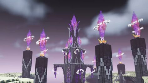 End Crystal Tower Tower Minecraft, Crane Design, Minecraft House Tutorials, Pillar Design, Minecraft Room, Minecraft Plans, Minecraft Tips, Minecraft Map, Minecraft Construction