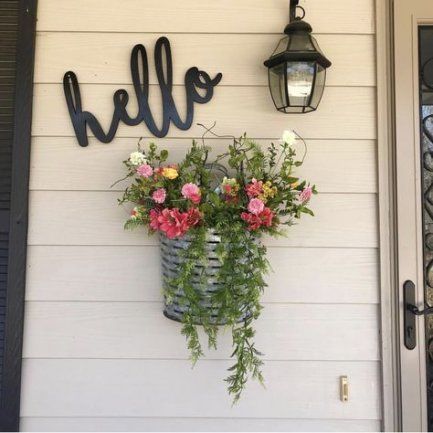 Follow The Yellow Brick Home - How to make a great first impression with your home decor A House, Front Porch, Porch, Flowers, Wall