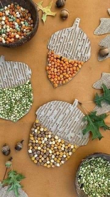 Acorn Craft, Easy Recycled Crafts, Acorn Crafts, Fall Arts And Crafts, Fall Art Projects, Coal Miners, Fall Preschool, Daycare Crafts, Fall Crafts For Kids