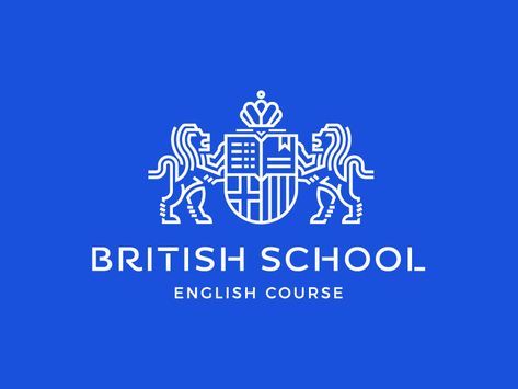 British School by logaze on Dribbble British Logo Design, British Logo, University Branding, School Emblem, Heraldry Design, Logo Personal, Academy Logo, British School, Business Marketing Plan